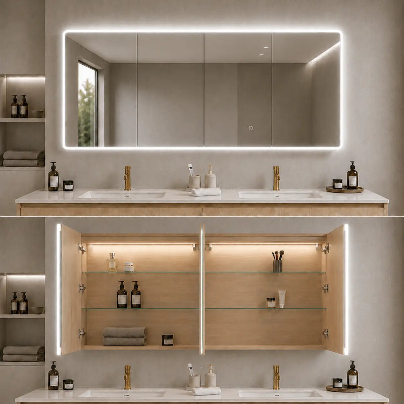 Avola LED Mirror Cabinet (MW/MB/MO/SO) LK-ALMC1500-3LIGHTS