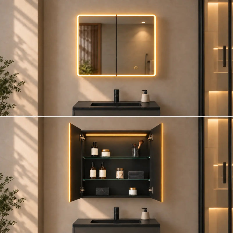 Avola LED Mirror Cabinet (MW/MB/MO/SO)  LK-ALMC600-3LIGHTS