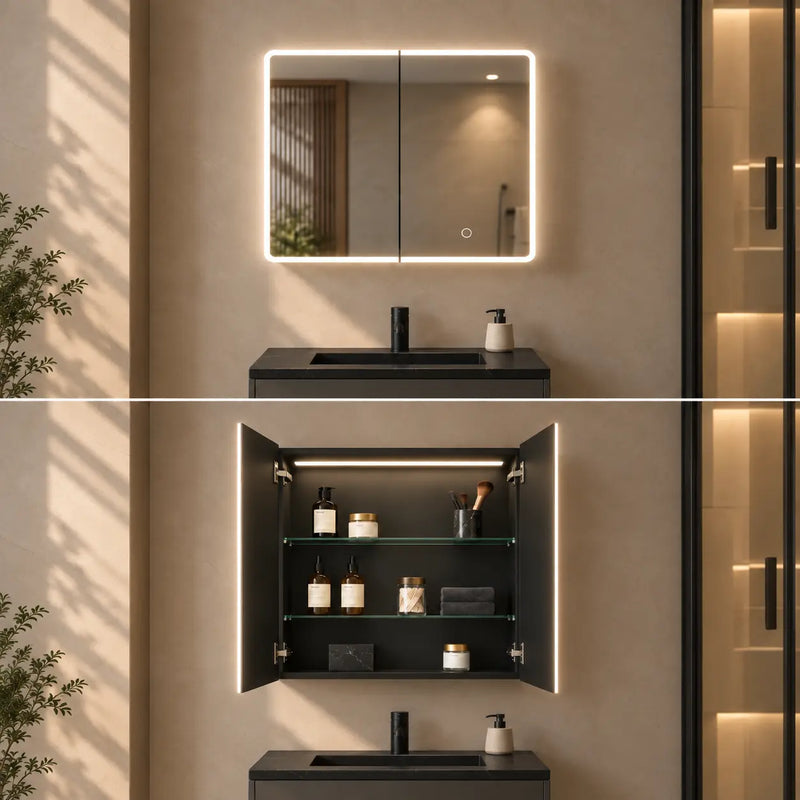 Avola LED Mirror Cabinet (MW/MB/MO/SO)  LK-ALMC600-3LIGHTS