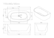 Anna Back-To-Wall Bathtub – Gloss White mercioaustralia