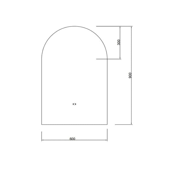 LED MIRROR ARCH BACKLIT 3 COLOUR LIGHTS 600X900MM