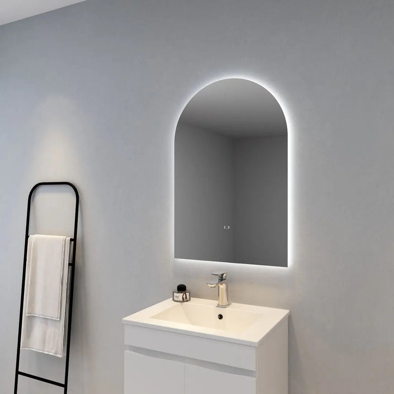 POSEIDON ARCH BACKLIT LED MIRROR 3 COLOUR LIGHTS 600X900MM - FIL Kitchen Bathroom