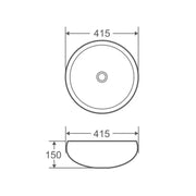 Asti 87 Counter-top Round Basin - Matt Black mercioaustralia