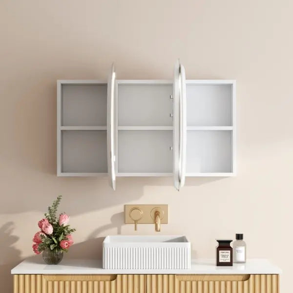 Athena LED Oval PVC Shaving Cabinet 1200mm FIL Kitchen Bathroom