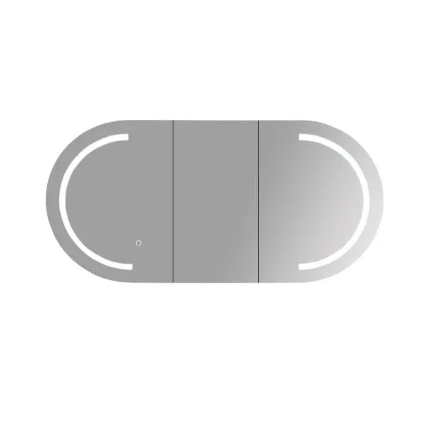 Athena LED Oval PVC Shaving Cabinet 1200mm FIL Kitchen Bathroom