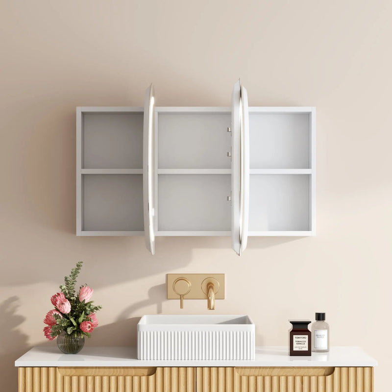 Athena 1200mm LED Oval Wall-Hung Shaving Cabinet mercioaustralia