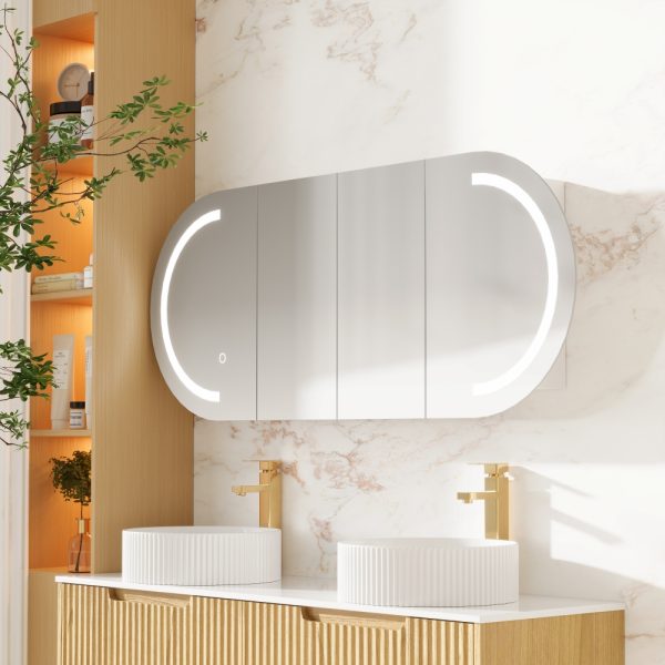 Athena LED Oval PVC Shaving Cabinet 1500mm