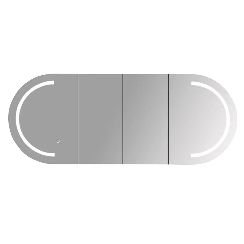 Athena 1500mm LED Oval Wall-Hung Shaving Cabinet mercioaustralia
