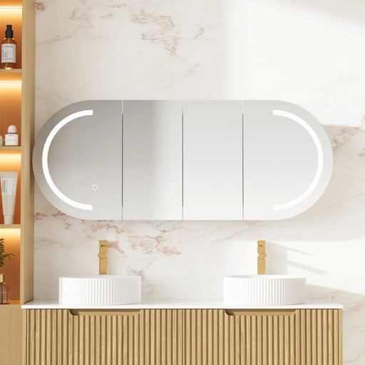 Athena 1500mm LED Oval Wall-Hung Shaving Cabinet mercioaustralia