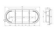Athena 1500mm LED Oval Wall-Hung Shaving Cabinet mercioaustralia