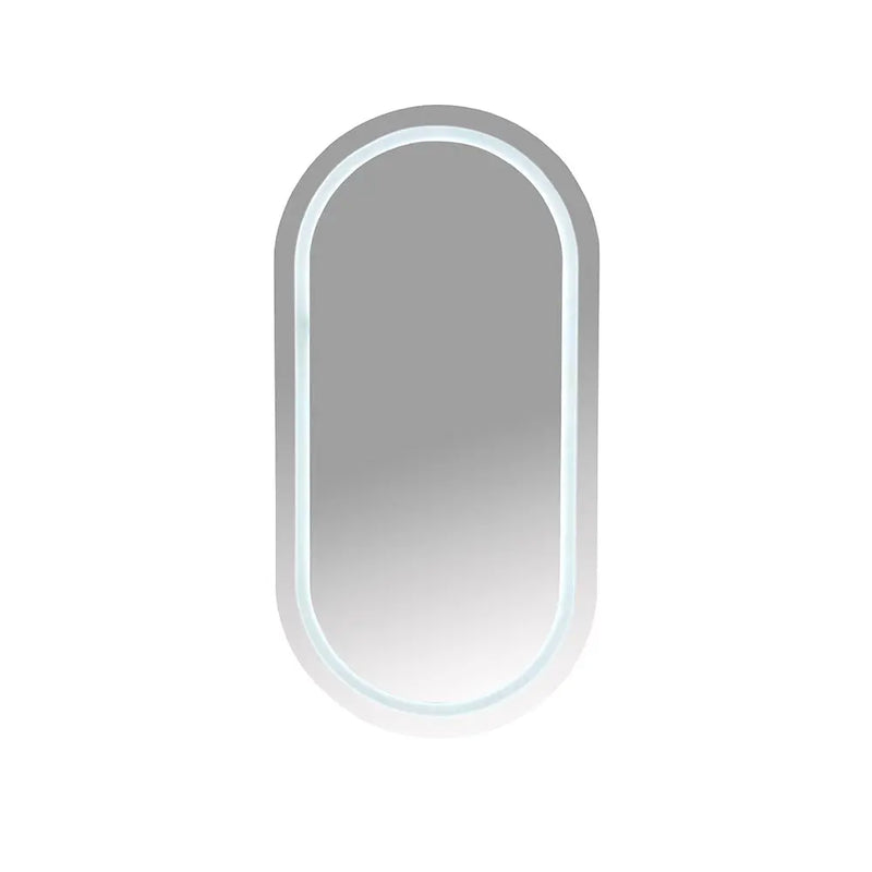 Athena 450 x 900mm LED Oval Wall-Hung Shaving Cabinet - Single Door mercioaustralia