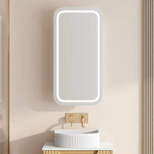 Athena 450 x 900mm LED Square Wall-Hung Shaving Cabinet - Single Door mercioaustralia
