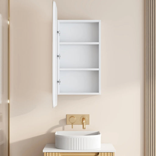 Athena 450 x 900mm LED Square Wall-Hung Shaving Cabinet - Single Door mercioaustralia