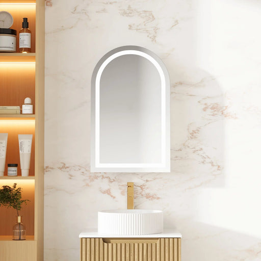 Athena 500 x 900mm LED Arch Wall-Hung Shaving Cabinet - Single Door mercioaustralia