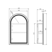 Athena 500 x 900mm LED Arch Wall-Hung Shaving Cabinet - Single Door mercioaustralia