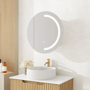 Athena 600mm LED Round Wall-Hung Shaving Cabinet - Single Door mercioaustralia