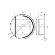 Athena 600mm LED Round Wall-Hung Shaving Cabinet - Single Door mercioaustralia
