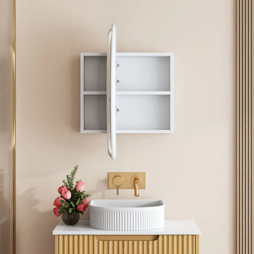 Athena 750mm LED Round Wall-Hung Shaving Cabinet - Single Door mercioaustralia