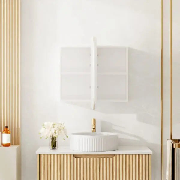 Athena LED Oval PVC Shaving Cabinet 900mm MERCIO