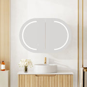 Athena 900mm LED Oval Wall-Hung Shaving Cabinet mercioaustralia