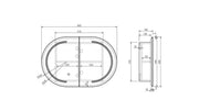 Athena 900mm LED Oval Wall-Hung Shaving Cabinet mercioaustralia
