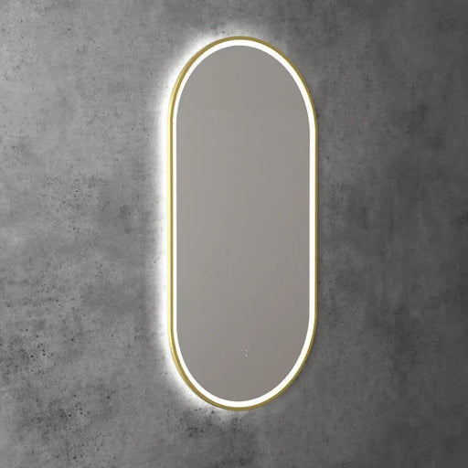 AULIC BEAU MONDE LED MIRROR BRUSHED GOLD 3 COLOUR LIGHTS 450X900MM - FIL Kitchen Bathroom