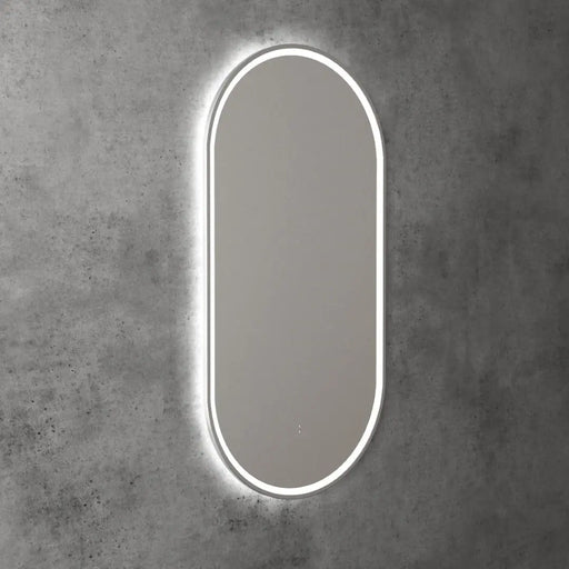 AULIC BEAU MONDE LED MIRROR BRUSHED NICKEL 3 COLOUR LIGHTS 450X900MM - FIL Kitchen Bathroom