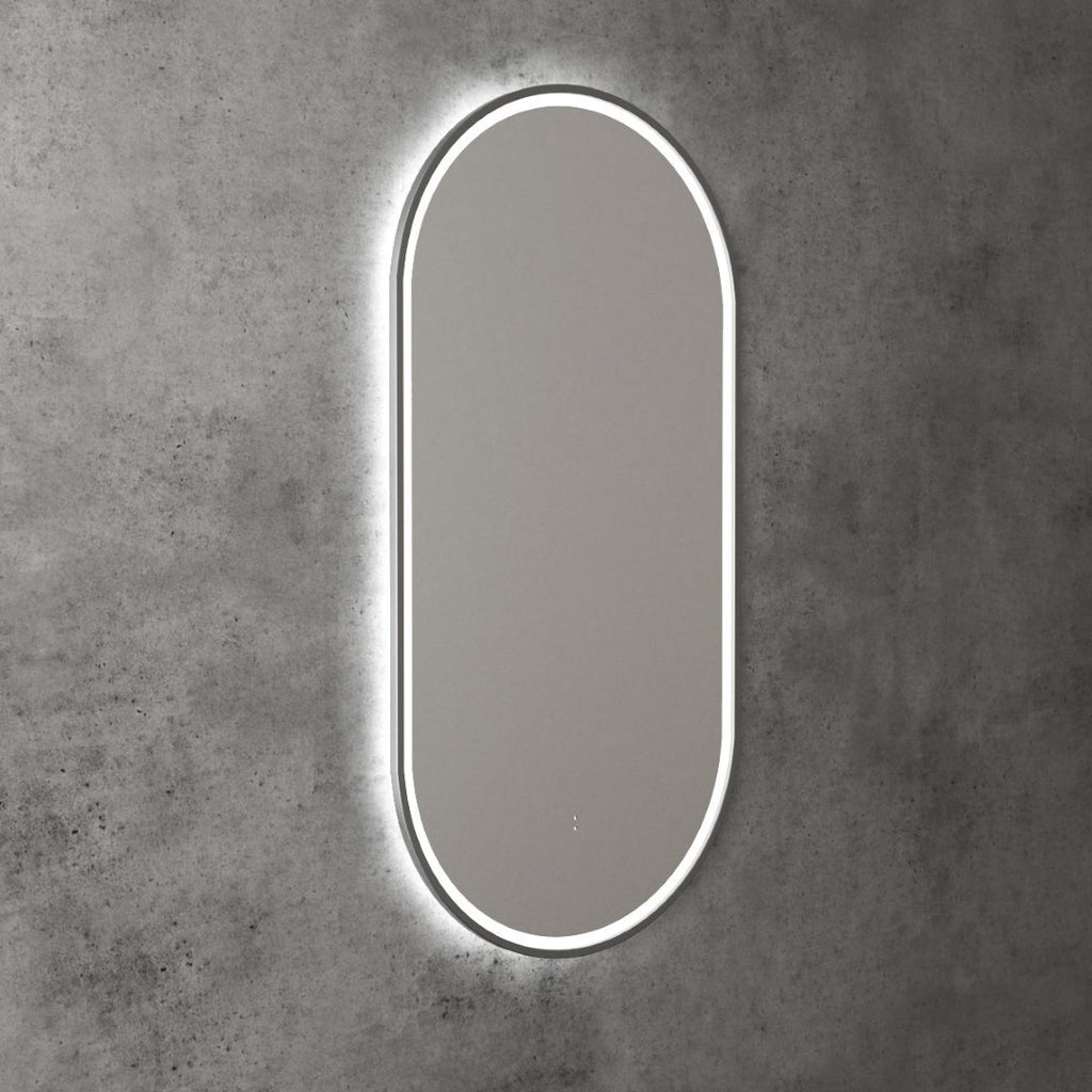 AULIC BEAU MONDE LED MIRROR GUN METAL 3 COLOUR LIGHTS 450X900MM