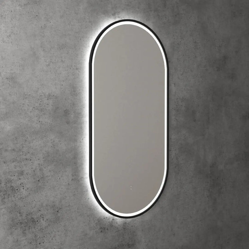 AULIC BEAU MONDE LED MIRROR MATTE BLACK 3 COLOUR LIGHTS 450X900MM - FIL Kitchen Bathroom