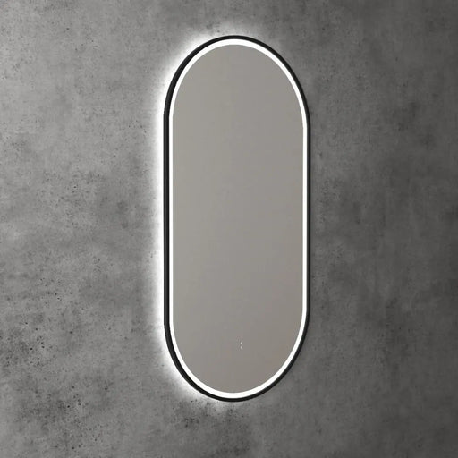 AULIC BEAU MONDE LED MIRROR MATTE BLACK 3 COLOUR LIGHTS 450X900MM - FIL Kitchen Bathroom