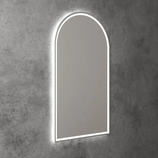 AULIC CANTERBURY LED MIRROR BRUSHED NICKEL 3 COLOUR LIGHTS 500X900MM - FIL Kitchen Bathroom