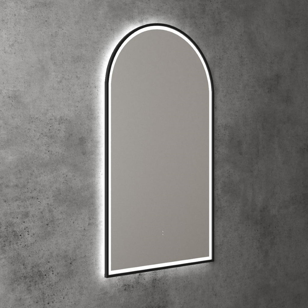 AULIC CANTERBURY LED MIRROR MATTE BLACK 3 COLOUR LIGHTS 500X900MM