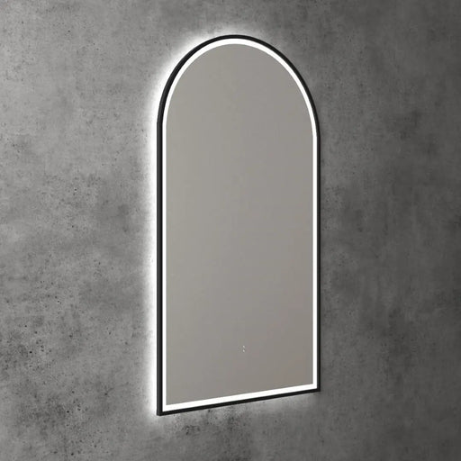 AULIC CANTERBURY LED MIRROR MATTE BLACK 3 COLOUR LIGHTS 500X900MM - FIL Kitchen Bathroom