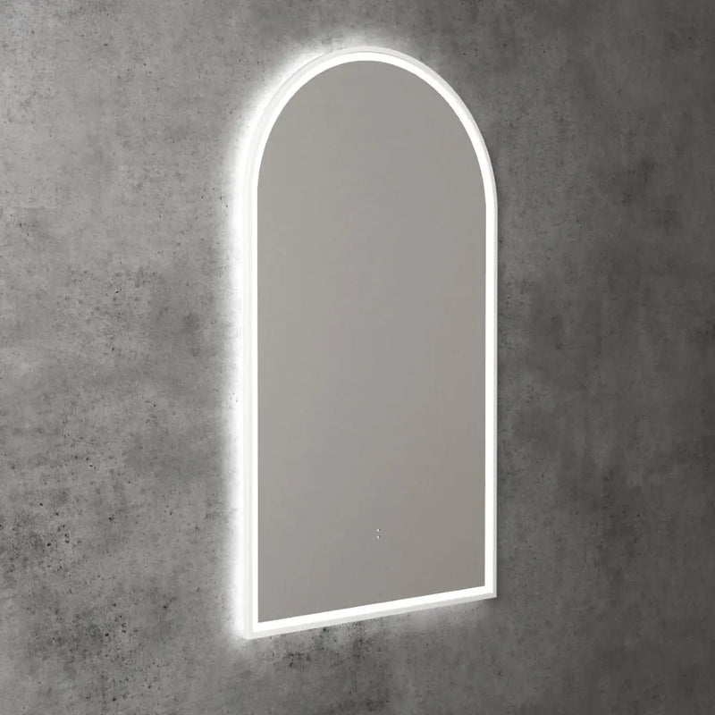 AULIC CANTERBURY LED MIRROR MATTE WHITE 3 COLOUR LIGHTS 500X900MM - FIL Kitchen Bathroom