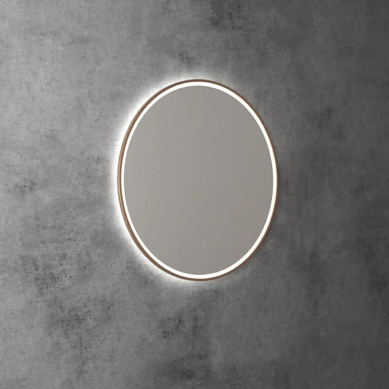 AULIC WINDSOR LED MIRROR BRUSHED BRONZE 3 COLOUR LIGHTS 700X700MM - FIL Kitchen Bathroom