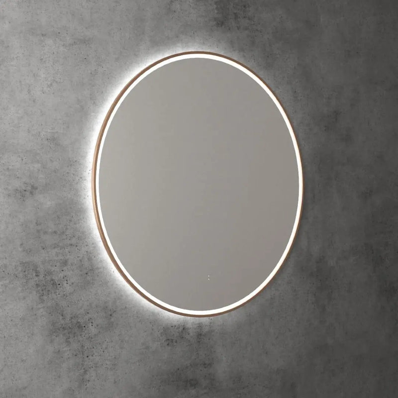 AULIC WINDSOR LED MIRROR BRUSHED BRONZE 3 COLOUR LIGHTS 900X900MM - FIL Kitchen Bathroom