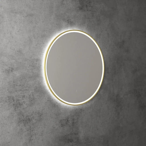 AULIC WINDSOR LED MIRROR BRUSHED GOLD 3 COLOUR LIGHTS 700X700MM - FIL Kitchen Bathroom