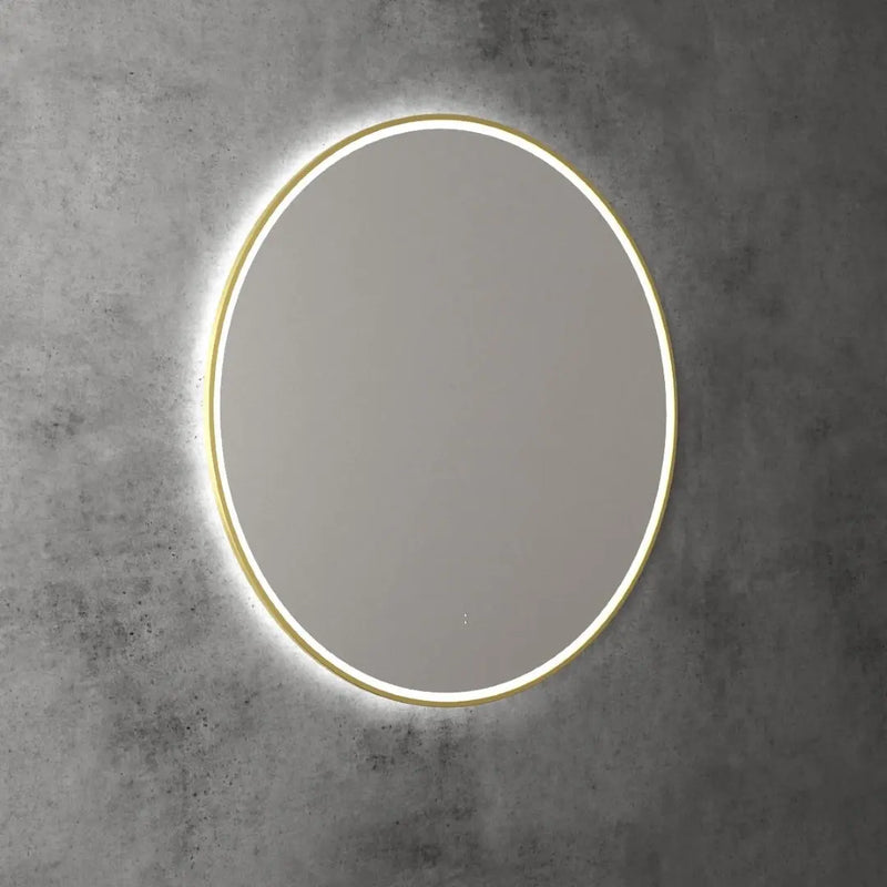 AULIC WINDSOR LED MIRROR BRUSHED GOLD 3 COLOUR LIGHTS 900X900MM - FIL Kitchen Bathroom