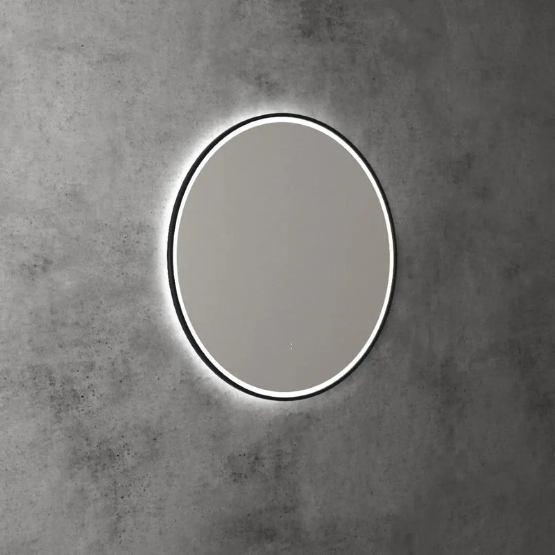 AULIC WINDSOR LED MIRROR MATTE BLACK 3 COLOUR LIGHTS 700X700MM - FIL Kitchen Bathroom