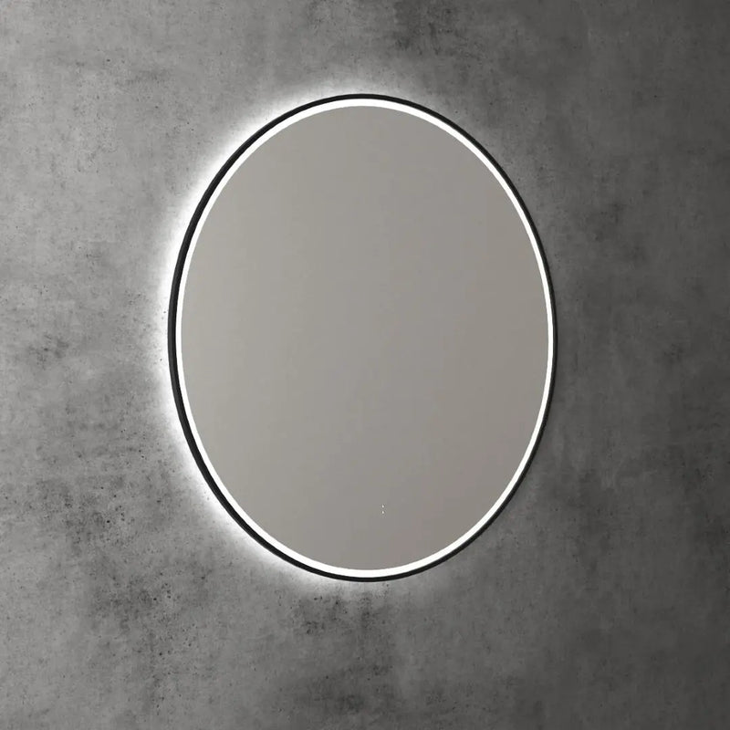 AULIC WINDSOR LED MIRROR MATTE BLACK 3 COLOUR LIGHTS 900X900MM - FIL Kitchen Bathroom