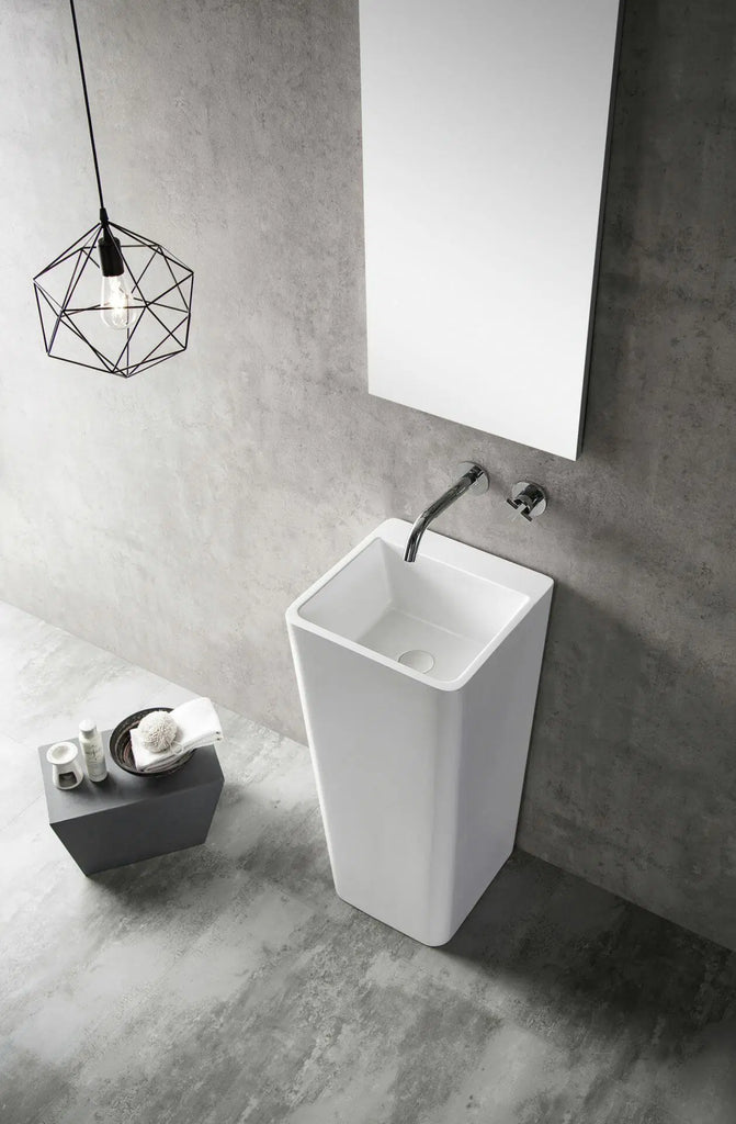 Freestanding Pedestal Basin Gloss white 390mmX390mmX840mm