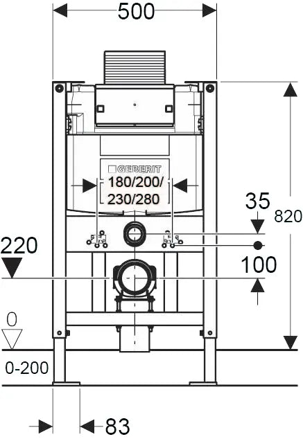 Geberit Alpha12 Concealed Cistern with Duofix Alpha12-F