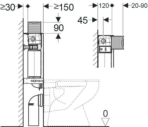 Geberit Alpha12 Concealed Cistern Low Level Alpha12