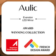 AULIC EVANSTONE ASYMMETRICAL FRAMELESS LED MIRROR MATTE GREY 1100MMX646MM - FIL Kitchen Bathroom