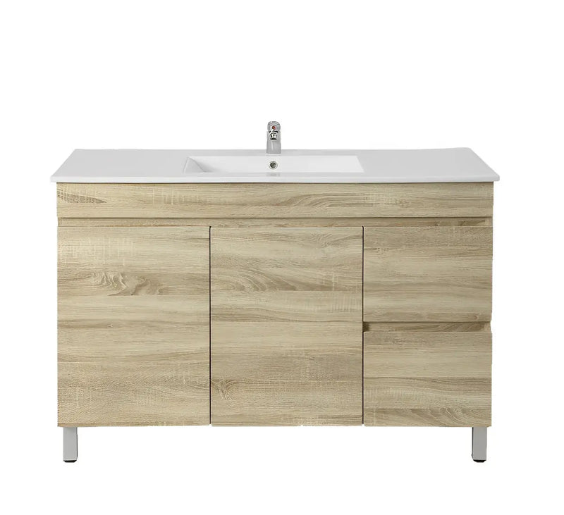 BERGE FLOOR STANDING VANITY WHITE OAK 600mm/750mm/900mm/1200mm/1500mm - FIL Kitchen Bathroom