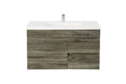 BERGE SLIM MDF WALL HUNG VANITY DARK GREY 740L*350D*500H - FIL Kitchen Bathroom