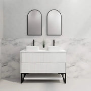 Bali Freestanding Vanity Matte White Double Bowl 1200mm/1500mm - FIL Kitchen Bathroom