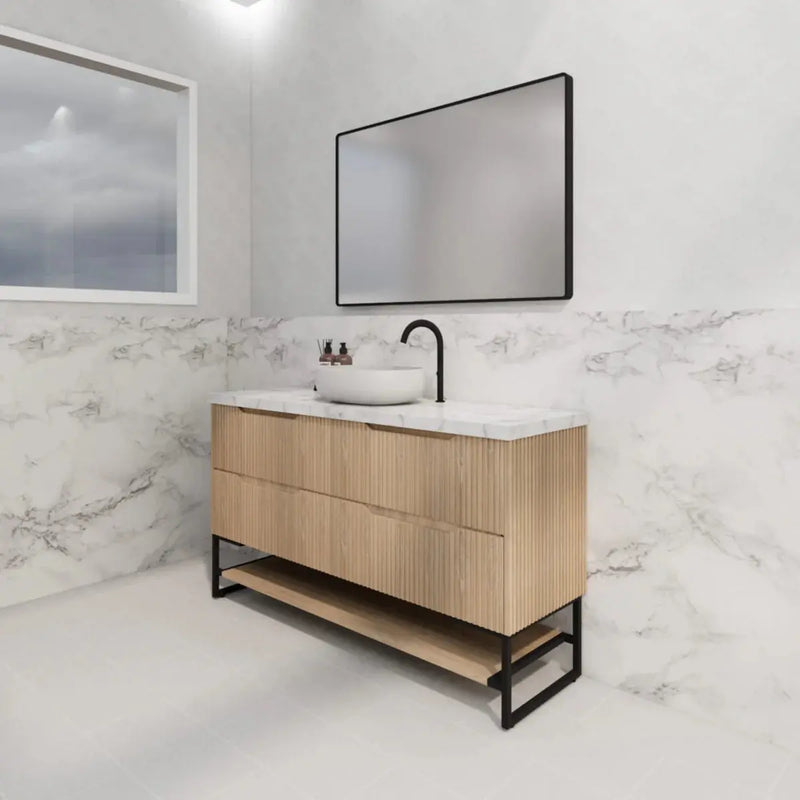 Bali Freestanding vanity American Oak 600mm/750mm/900mm/1200mm/1500mm - FIL Kitchen Bathroom