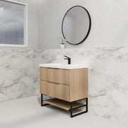 Bali Freestanding vanity American Oak 600mm/750mm/900mm/1200mm/1500mm - FIL Kitchen Bathroom