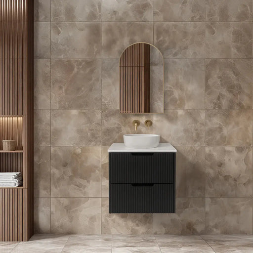 Bali Matte Black Single Bowl Wall Hung Vanity 600mm/750mm/900mm/1200mm/1500mm - FIL Kitchen Bathroom